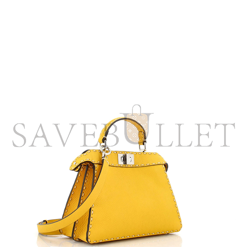 F**di selleria peekaboo iseeu bag leather yellow (27*20*11cm)